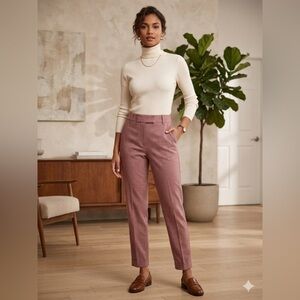 Club Monaco Women’s 4 Red Wool Straight Leg Crop Trouser Dress Pant S